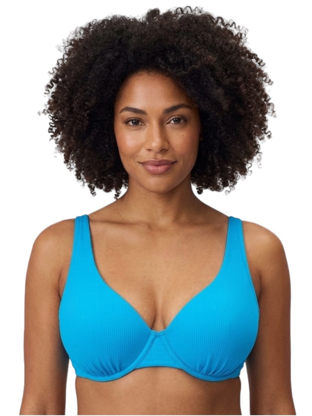 Torrid Bright Blue Rib Underwire Triangle Swim Top